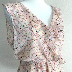 Max Studio Ruffle Faux Wrap Blouse